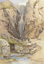 The Castalian Spring, Delphi, ca. 1895 (wc og grafit på papir)